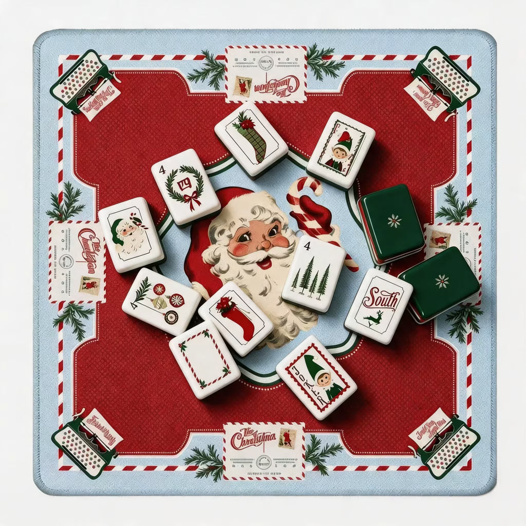 Christmas American Mahjong Set – 160 Acrylic Tiles with Santa, Elf Jokers & Holiday Designs